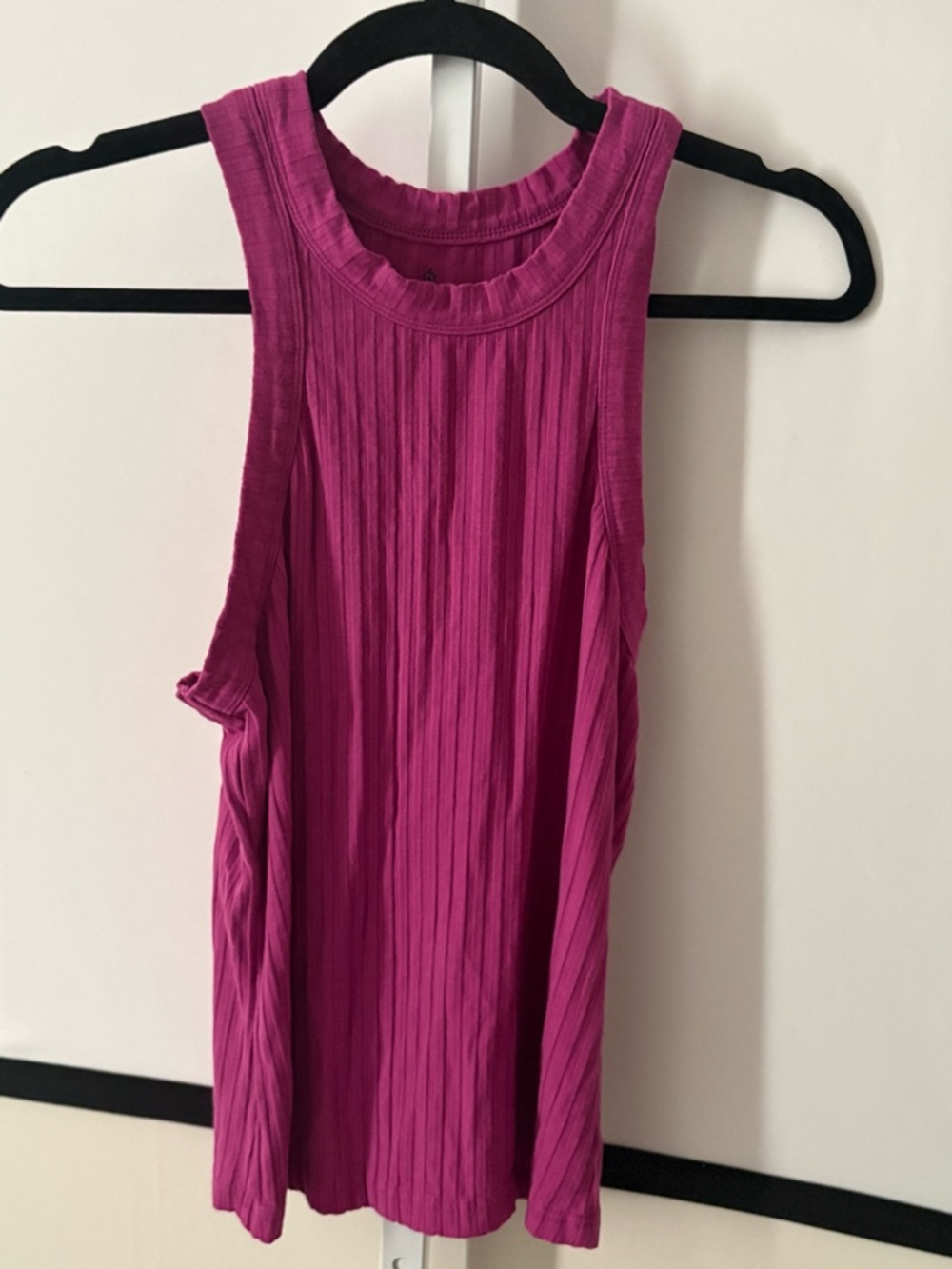 FP Movement by Free People Magenta Ribbed Pleated Tank